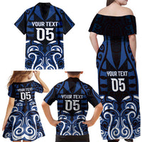 Custom Aotearoa Ngati Tuwharetoa Family Matching Off Shoulder Maxi Dress and Hawaiian Shirt Maori Pattern New Zealand DT05 - Polynesian Pride