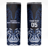 Custom Aotearoa Ngati Tuwharetoa Skinny Tumbler Maori Pattern New Zealand - Polynesian Pride
