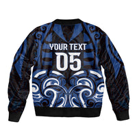 Custom Aotearoa Ngati Tuwharetoa Sleeve Zip Bomber Jacket Maori Pattern New Zealand - Polynesian Pride