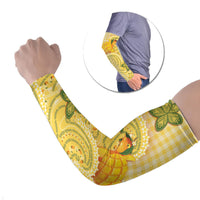 Hawaii Palaka Arm Sleeves Cute Ripe Mango Turtle On The Waves
