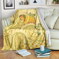 Hawaii Palaka Blanket Cute Ripe Mango Turtle On The Waves
