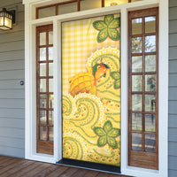 Hawaii Palaka Door Cover Cute Ripe Mango Turtle On The Waves