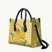 Hawaii Palaka Leather Bag Cute Ripe Mango Turtle On The Waves