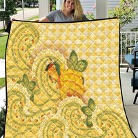 Hawaii Palaka Quilt Cute Ripe Mango Turtle On The Waves
