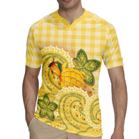 Hawaii Palaka Rugby Jersey Cute Ripe Mango Turtle On The Waves