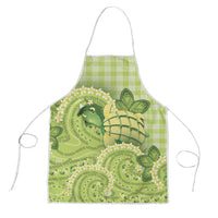 Hawaii Palaka Apron Cute Green Mango Turtle On The Waves