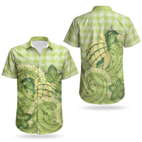 Hawaii Palaka Couples Matching Summer Maxi Dress and Hawaiian Shirt Cute Green Mango Turtle On The Waves
