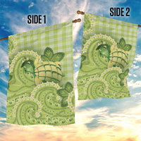 Hawaii Palaka Garden Flag Cute Green Mango Turtle On The Waves