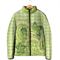 Hawaii Palaka Padded Jacket Cute Green Mango Turtle On The Waves