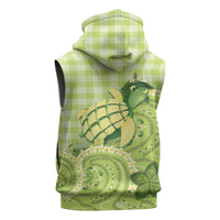 Hawaii Palaka Sleeveless Hoodie Cute Green Mango Turtle On The Waves