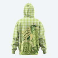 Hawaii Palaka Zip Hoodie Cute Green Mango Turtle On The Waves