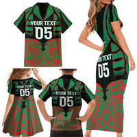 Custom Aotearoa Ngati Hine Family Matching Short Sleeve Bodycon Dress and Hawaiian Shirt Maori Pattern New Zealand DT05 - Polynesian Pride