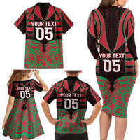 Custom Aotearoa Tuhoe Family Matching Long Sleeve Bodycon Dress and Hawaiian Shirt Maori Pattern New Zealand DT05 - Polynesian Pride