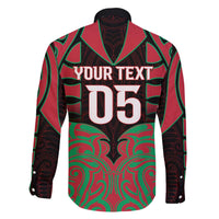 Custom Aotearoa Tuhoe Family Matching Off The Shoulder Long Sleeve Dress and Hawaiian Shirt Maori Pattern New Zealand - Polynesian Pride