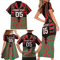 Custom Aotearoa Tuhoe Family Matching Short Sleeve Bodycon Dress and Hawaiian Shirt Maori Pattern New Zealand DT05 - Polynesian Pride