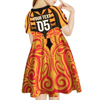 Custom Aotearoa Waikato Kid Short Sleeve Dress Maori Pattern New Zealand DT05 - Polynesian Pride