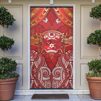 Tonga King's Birthday Door Cover Gold Royal Crown Tribal Patterns