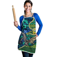 Solomon Islands Independence Day Apron Crocodile Hibiscus Tribal Pattern DT05 - Polynesian Pride