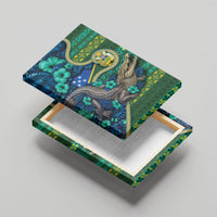 Solomon Islands Independence Day Canvas Wall Art Crocodile Hibiscus Tribal Pattern DT05 - Polynesian Pride