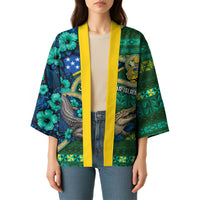 Personalised Solomon Islands Independence Day Kimono Crocodile Hibiscus Tribal Pattern DT05 - Polynesian Pride