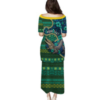 Personalised Solomon Islands Independence Day Puletasi Crocodile Hibiscus Tribal Pattern DT05 - Polynesian Pride