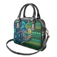Solomon Islands Independence Day Shoulder Handbag Crocodile Hibiscus Tribal Pattern DT05 - Polynesian Pride