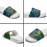 Solomon Islands Independence Day Slide Sandals Crocodile Hibiscus Tribal Pattern DT05 - Polynesian Pride