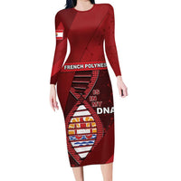 French Polynesia Is In My DNA Family Matching Long Sleeve Bodycon Dress and Hawaiian Shirt - Polynesian Pride