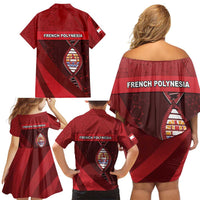 French Polynesia Is In My DNA Family Matching Off Shoulder Short Dress and Hawaiian Shirt - Polynesian Pride