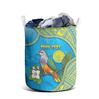 Personalised Palau Biib Bird Laundry Basket Rur Flower And Rock Islands Patterns