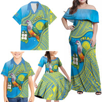 Personalised Palau Biib Bird Family Matching Off Shoulder Maxi Dress and Hawaiian Shirt Rur Flower And Rock Islands Patterns DT05 - Polynesian Pride