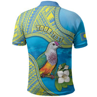 Personalised Palau Biib Bird Polo Shirt Rur Flower And Rock Islands Patterns DT05 - Polynesian Pride