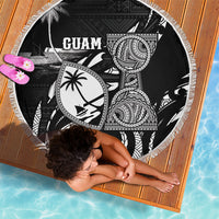 Guam Liberation Day Beach Blanket Black White Latte Stone Tribal Patterns