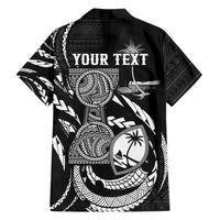 Personalised Guam Liberation Day Family Matching Mermaid Dress and Hawaiian Shirt Black White Latte Stone Tribal Patterns DT05 Dad's Shirt - Long Sleeve Black - Polynesian Pride
