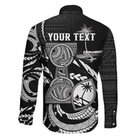 Personalised Guam Liberation Day Family Matching Mermaid Dress and Hawaiian Shirt Black White Latte Stone Tribal Patterns DT05 Son's Shirt Black - Polynesian Pride