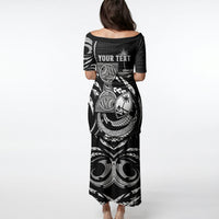 Personalised Guam Liberation Day Puletasi Black White Latte Stone Tribal Patterns DT05 - Polynesian Pride
