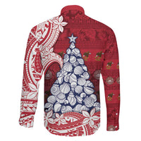American Samoa Christmas Family Matching Long Sleeve Bodycon Dress and Hawaiian Shirt Seashell Xmas Tree Tribal Waves DT05 - Polynesian Pride