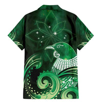New Zealand Matariki Family Matching Mermaid Dress and Hawaiian Shirt Maori Tui Bird Green Galaxy DT05 - Polynesian Pride
