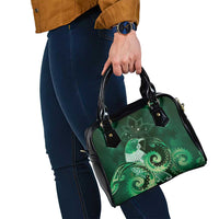 New Zealand Matariki Shoulder Handbag Maori Tui Bird Green Galaxy