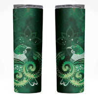 New Zealand Matariki Skinny Tumbler Maori Tui Bird Green Galaxy DT05 Green - Polynesian Pride