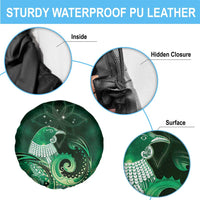 New Zealand Matariki Spare Tire Cover Maori Tui Bird Green Galaxy