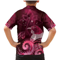 New Zealand Matariki Family Matching Mermaid Dress and Hawaiian Shirt Maori Tui Bird Magenta Galaxy DT05 - Polynesian Pride