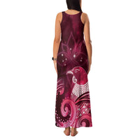 New Zealand Matariki Family Matching Tank Maxi Dress and Hawaiian Shirt Maori Tui Bird Magenta Galaxy DT05 - Polynesian Pride