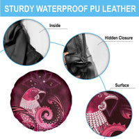 New Zealand Matariki Spare Tire Cover Maori Tui Bird Magenta Galaxy