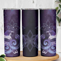 New Zealand Matariki Skinny Tumbler Maori Tui Bird Purple Galaxy DT05 - Polynesian Pride