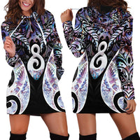 New Zealand Aotearoa Hoodie Dress Pikorua Single Twist Pink Paua Shell