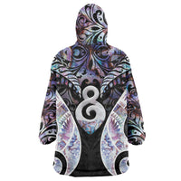 New Zealand Aotearoa Wearable Blanket Hoodie Pikorua Single Twist Pink Paua Shell