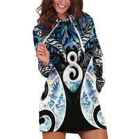 New Zealand Aotearoa Hoodie Dress Pikorua Single Twist Green Paua Shell