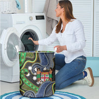 South Sea Islanders And Fiji Laundry Basket Fijian Coat Of Arms And Southern Cross DT05 - Polynesian Pride