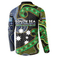 South Sea Islanders And Fiji Button Sweatshirt Fijian Coat Of Arms And Southern Cross DT05 - Polynesian Pride